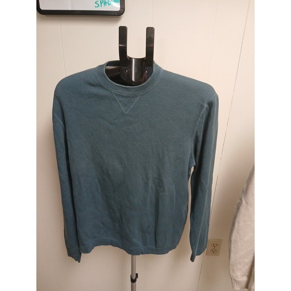 Lot Of 2 Eddie Bauer Sweaters Men Large Pullover Heavy Outdoor Warm Cream Blue - Picture 2 of 13